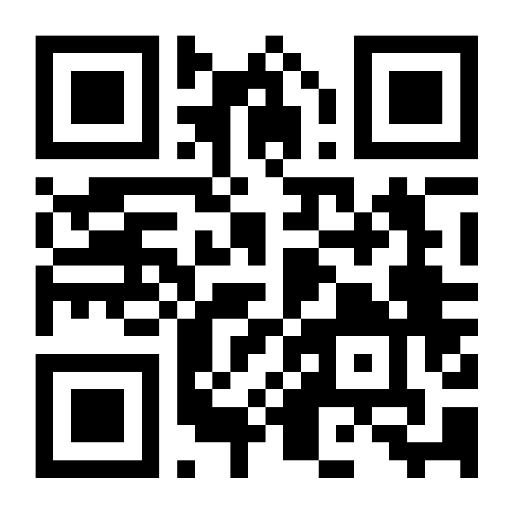 Example QR code generated by Supadrop for a menu